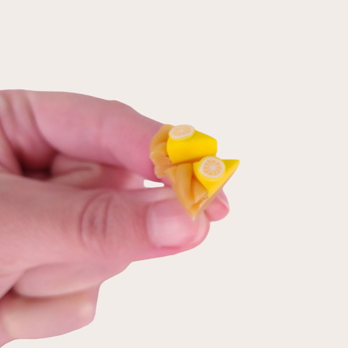 Studded earrings yellow with polymer clay