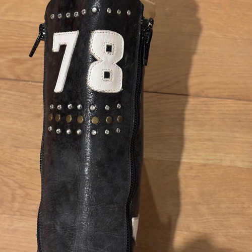Leather cowboy boots Tsakiris Mallas used, size 42, black with gold