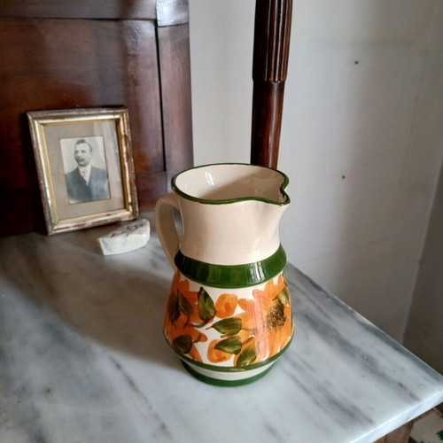 Large jug like new, slight chip on rim, height 20 cm