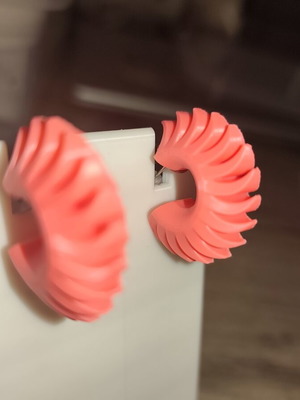 Embossed Hoop Earrings in Coral Color new