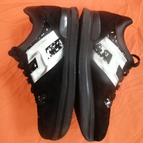 Hogan H222 Sport Shoes Like New Black Suede Velvet with Sequins Size 37