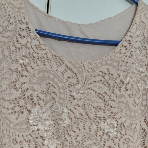 Blouse and bolero lace set, salmon color
