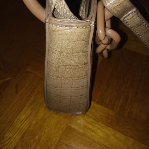 Leather shoulder bag new, beige