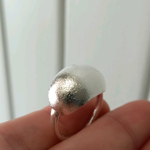 Women's adjustable ring with matte satin finish 925 silver new