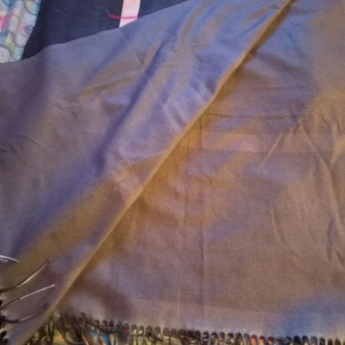 Checked scarf like new, double-face, black and beige