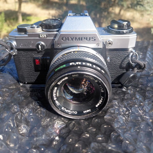 Olympus OM-10 film camera with Zuiko 50mm f/1.8 lens