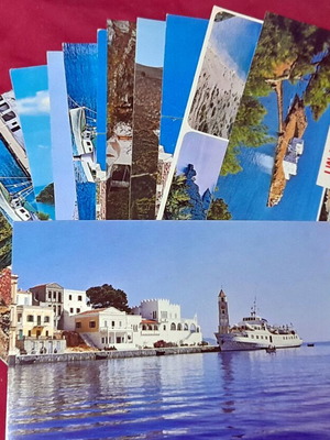 Symi vintage color postcards set of 13, like new