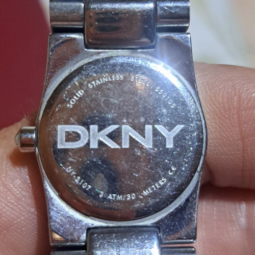 DKNY women's watch used, stainless steel with turquoise dial