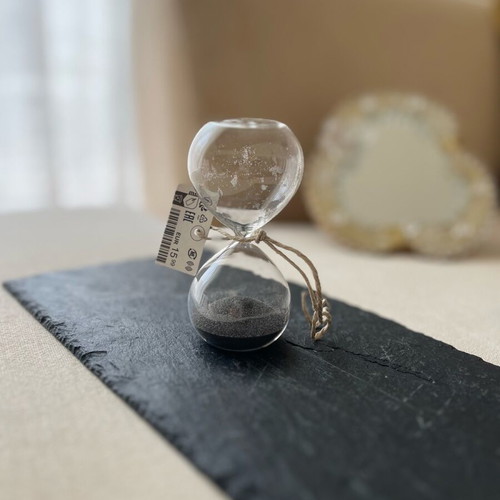 Glass timer 3 minutes new, gift idea for players and chefs