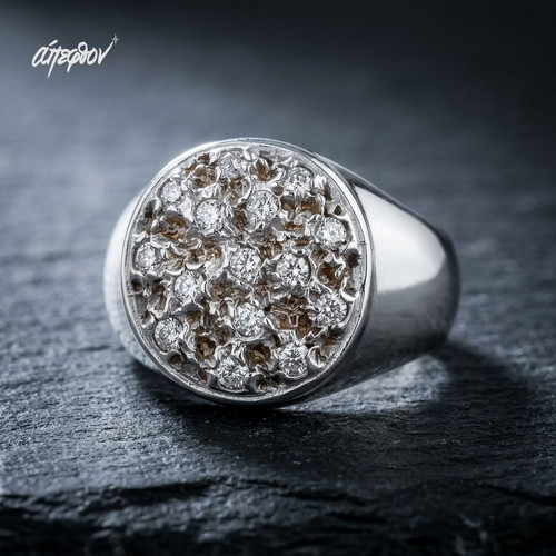 Corona Lucis 925 silver ring with 16 white zirconia new
