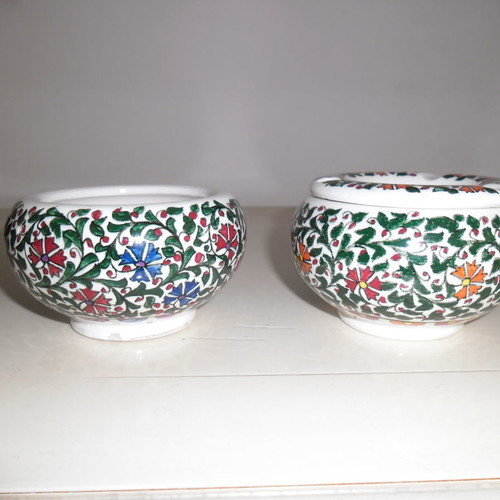 Ashtrays from Turkey, two small handmade, like new