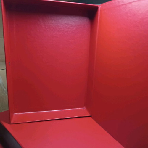 Storage boxes new, set of 3, red, thick cardboard