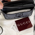 Gucci GG Jumbo μικρή τσάντα χιαστί καινούργια, μαύρο και γκρι