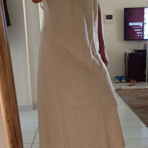 Linen women's dress XL, beige