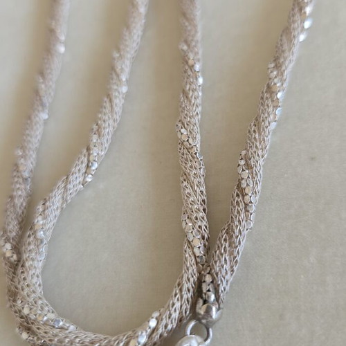 Vintage knitted and twisted silver 1000 necklace