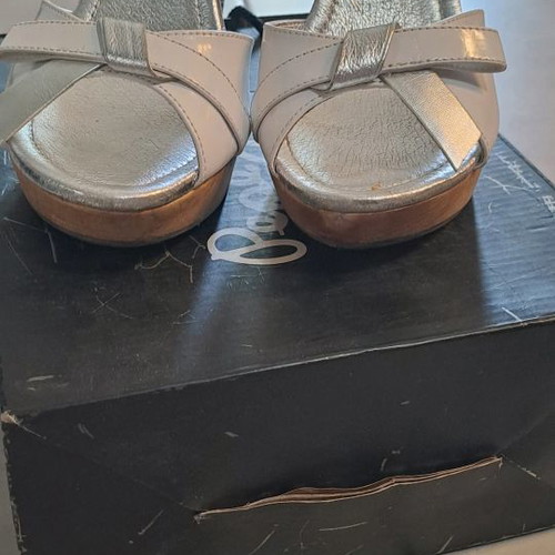 Mules Pepe Jeans used, white and silver, size 38