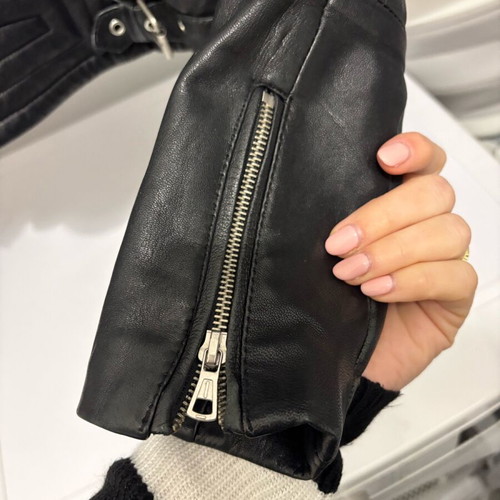 Zara μαύρο πανωφόρι μπουφάν biker γνήσιο δέρμα μεταχειρισμένο