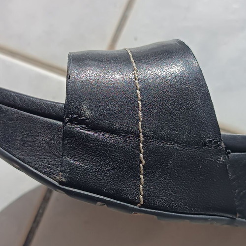 Timberland sandals size 38.5 used, black leather, 5cm heel