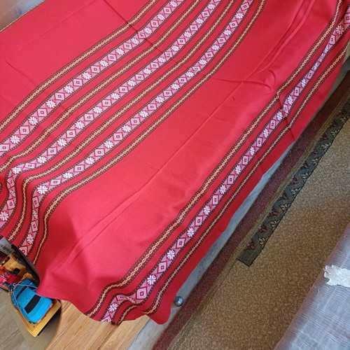 Set of 3 traditional woven tablecloths with Balkan motifs