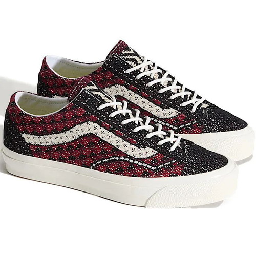 Vans Engineered Knit Premium Old Skool Shoe Geo Check Bordeaux Red size 43 new