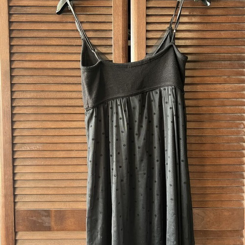 Badila black babydoll dress with tulle and polka dots size S like new