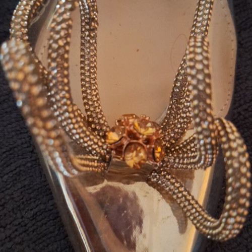 Slippers new with strap defect, size 41, gold
