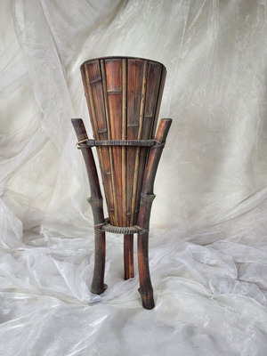 Large vintage wooden vase with cone and base new