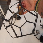 Two rhombic metal ceiling lights