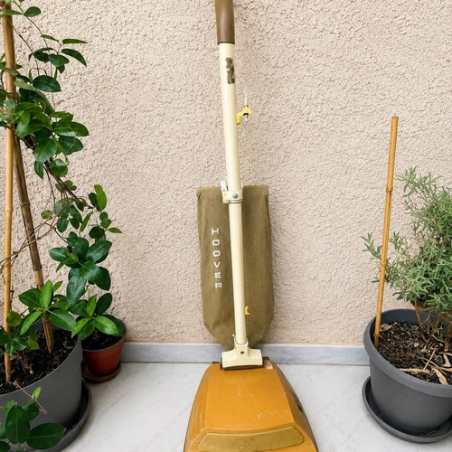 Vintage Hoover Upright Vacuum Cleaner used with accessories
