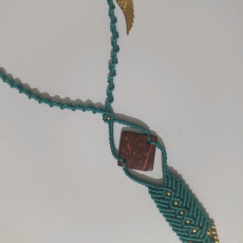 Handmade macrame necklace multicolored new