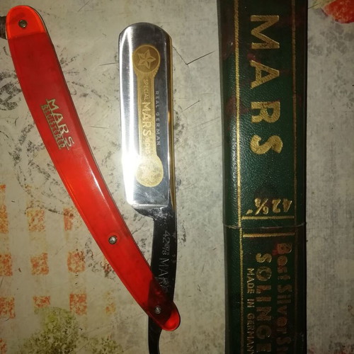 Vintage Solingen Special MARS Gold Razor 42 6/8 near mint