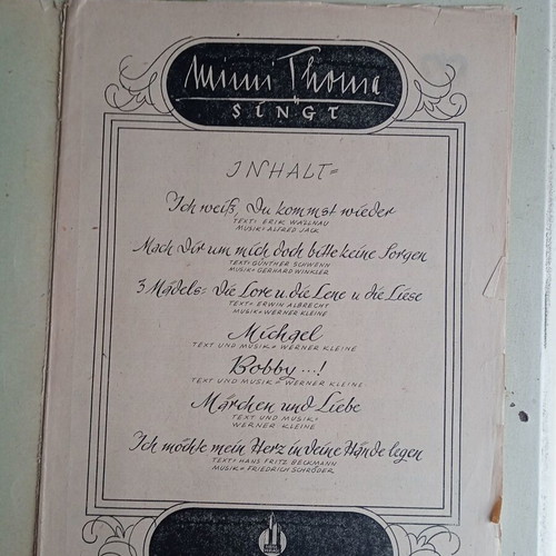 Mimi Thoma singt 16-page sheet music 1943 used