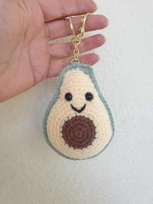 Avocado Amigurumi Keychain knitted handmade, new