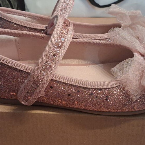 Mayoral pink glitter ballerinas with bow, size 30