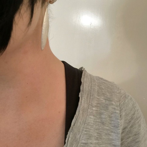 Silver 925 handmade earrings with olive leaf like new