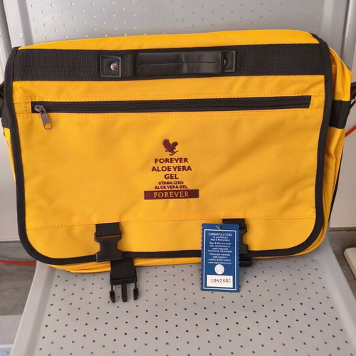 Forever Aloe Vera Company laptop bag 42x30x12cm black and yellow