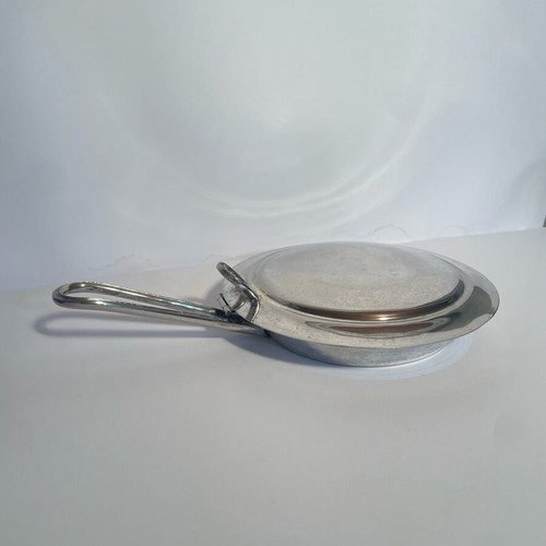 Silver plated vintage ash collector like new with lid and handle