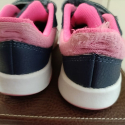 Adidas athletic shoes used, size 27, blue and pink