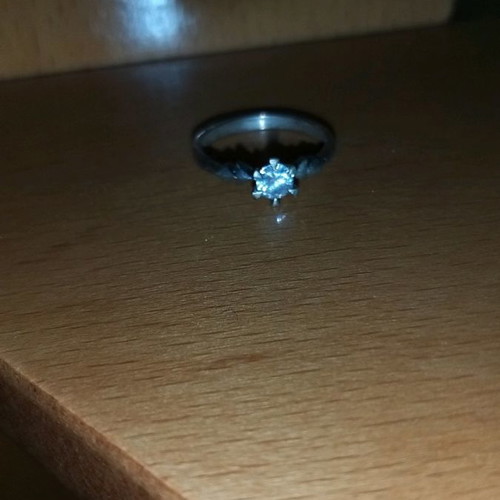 Silver solitaire ring
