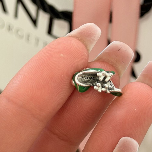 Pandora Disney chameleon charm, green and silver, 925