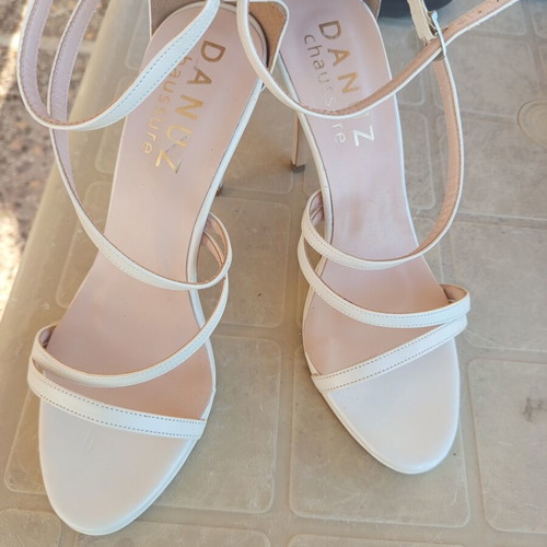 Danuz white sandals new, size 39, heel height 11 cm