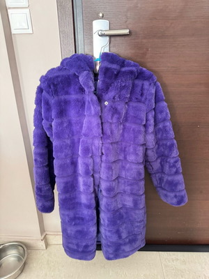 Purple fur coat long like new