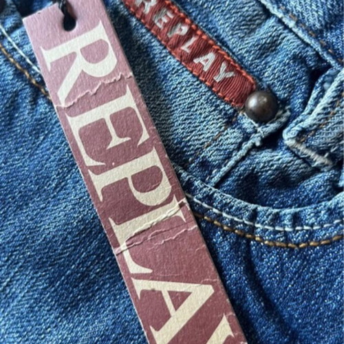 Replay Y2K bootcut jeans new with tags, rhinestone detail, blue