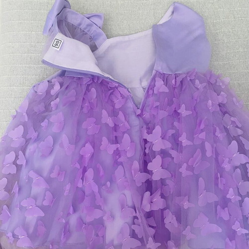 Official toddler dress lilac with 3D butterflies size 90