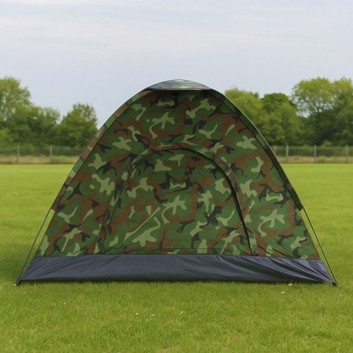 Camouflage four-person waterproof tent with solar camping shower gift