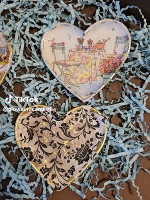 Gypsum decorative items new, tray and heart
