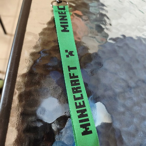 Minecraft keychain new, beige and green