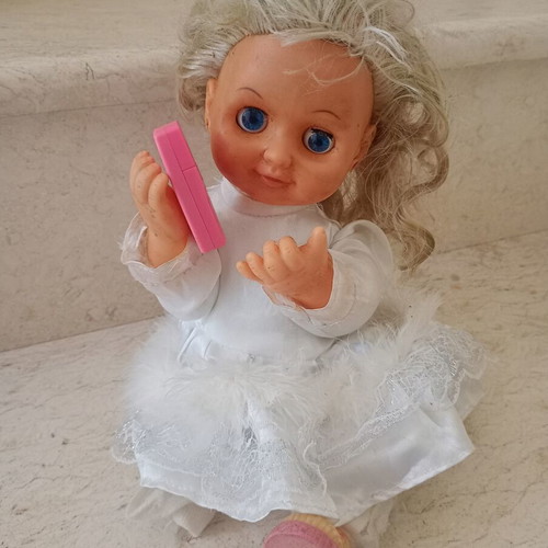 Vintage mechanical doll used, non-functional