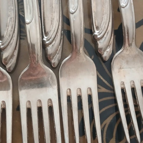 Set of 12 forks silver plated 800 used, very good condition