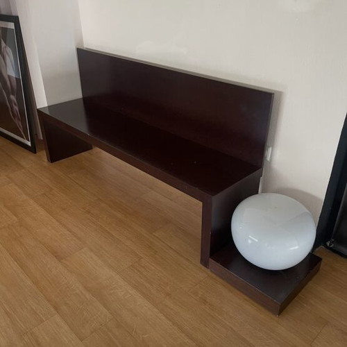Wooden bench with floor lamp like new
